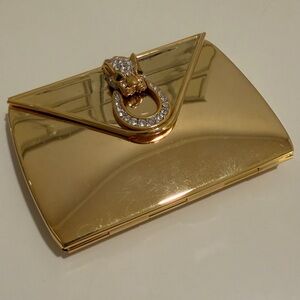 Vintage Gold Jaguar Compact Mirror